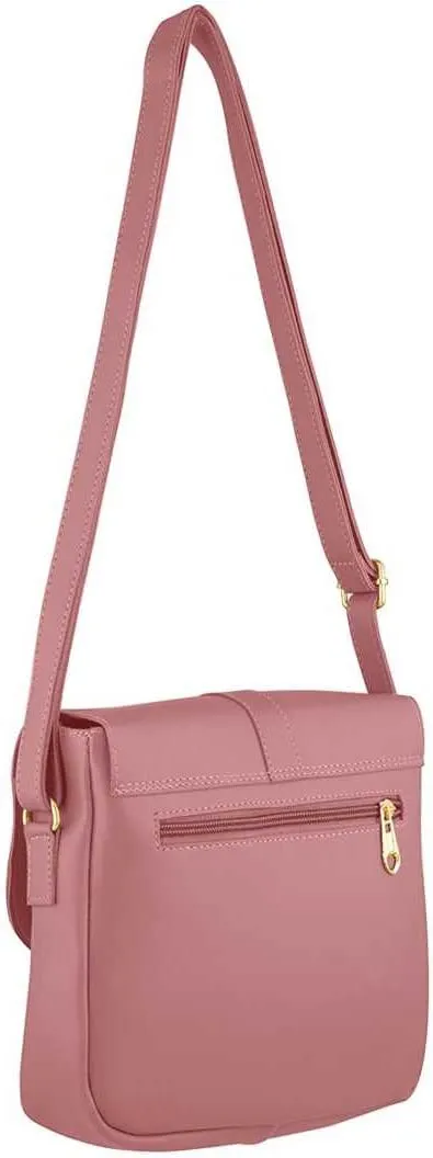 marcG Faux Leather Stylish Shoulder Side Sling Bag for Women(Multicolor) (Pink)