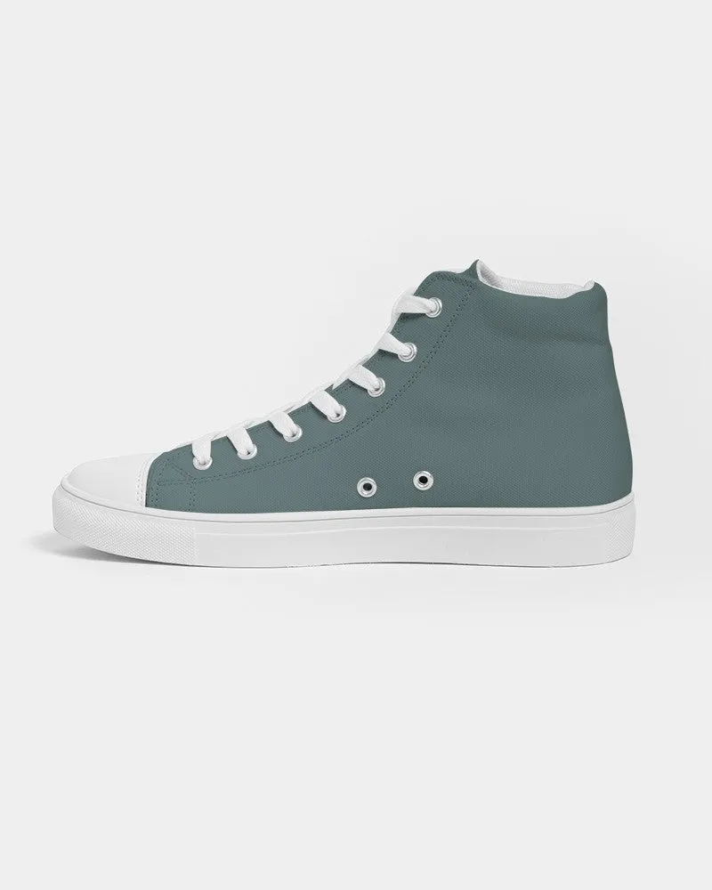 Medium Dark Blue Cool Green Men's High-top Canvas Sneakers | Men's | Medium Dark Pale Pastel Blue Cool Green | C30M0Y15K60