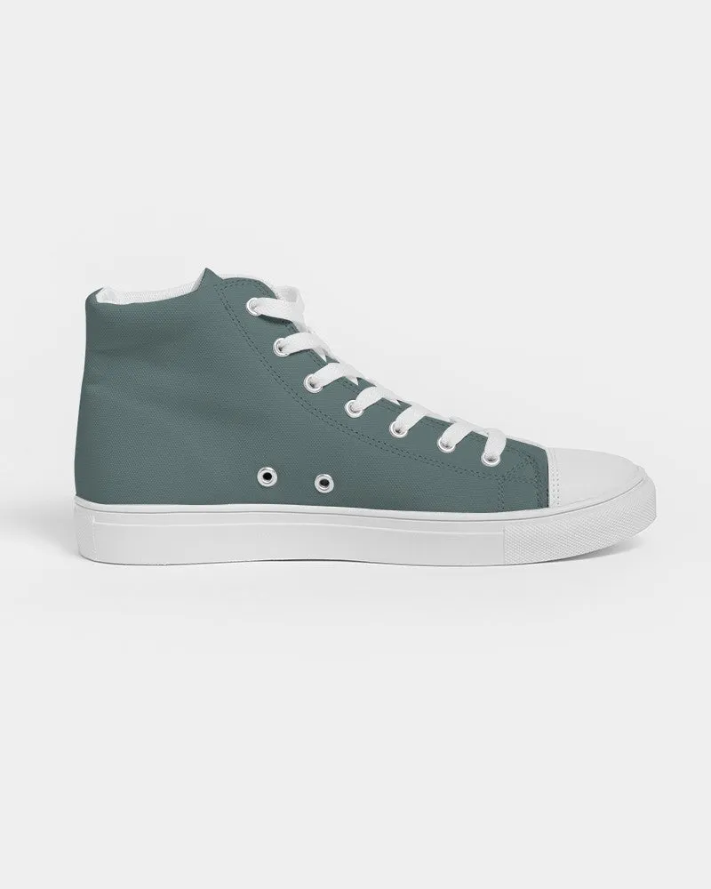 Medium Dark Blue Cool Green Men's High-top Canvas Sneakers | Men's | Medium Dark Pale Pastel Blue Cool Green | C30M0Y15K60