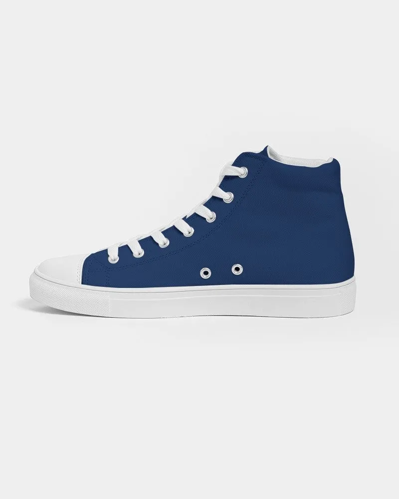 Medium Dark Blue Women's High-top Canvas Sneakers | Women's | Medium Dark Pure Blue | C100M75Y0K60