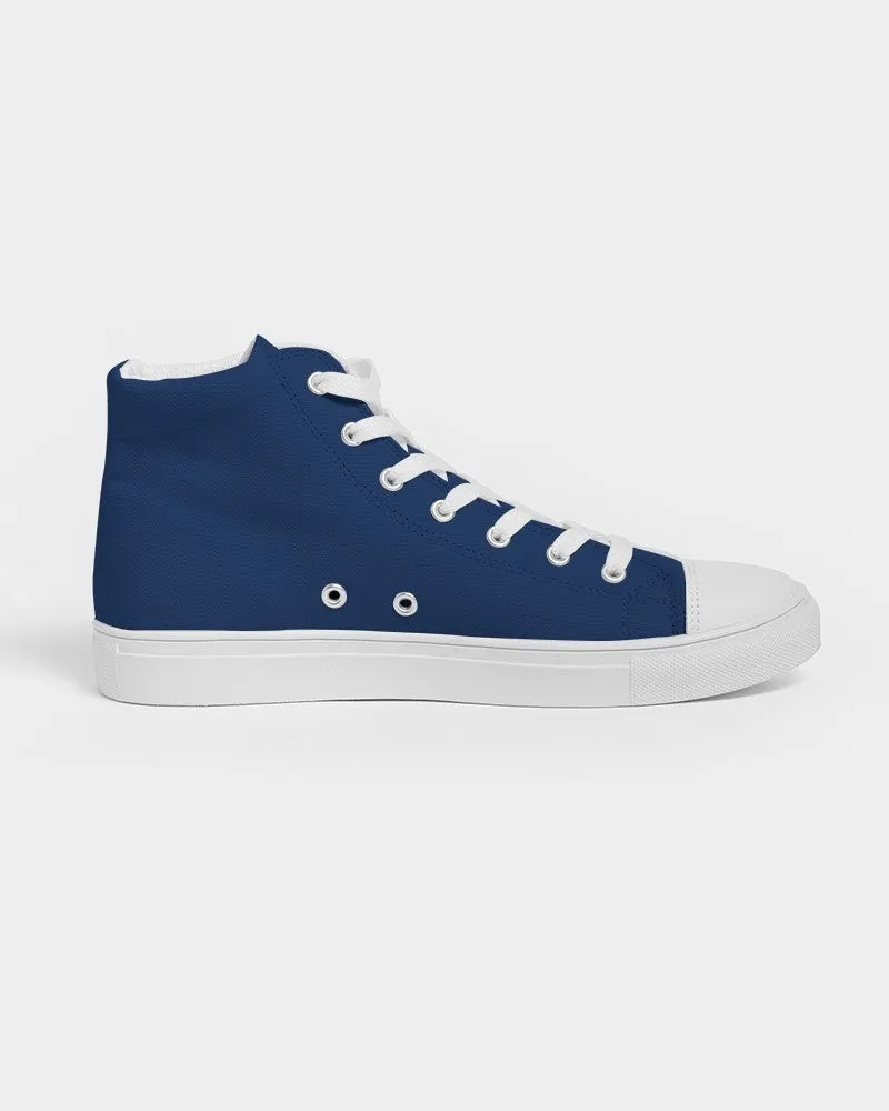 Medium Dark Blue Women's High-top Canvas Sneakers | Women's | Medium Dark Pure Blue | C100M75Y0K60