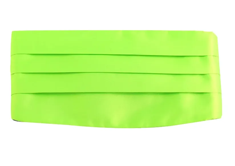 Mens Fluro Green Adjustable Cummerbund