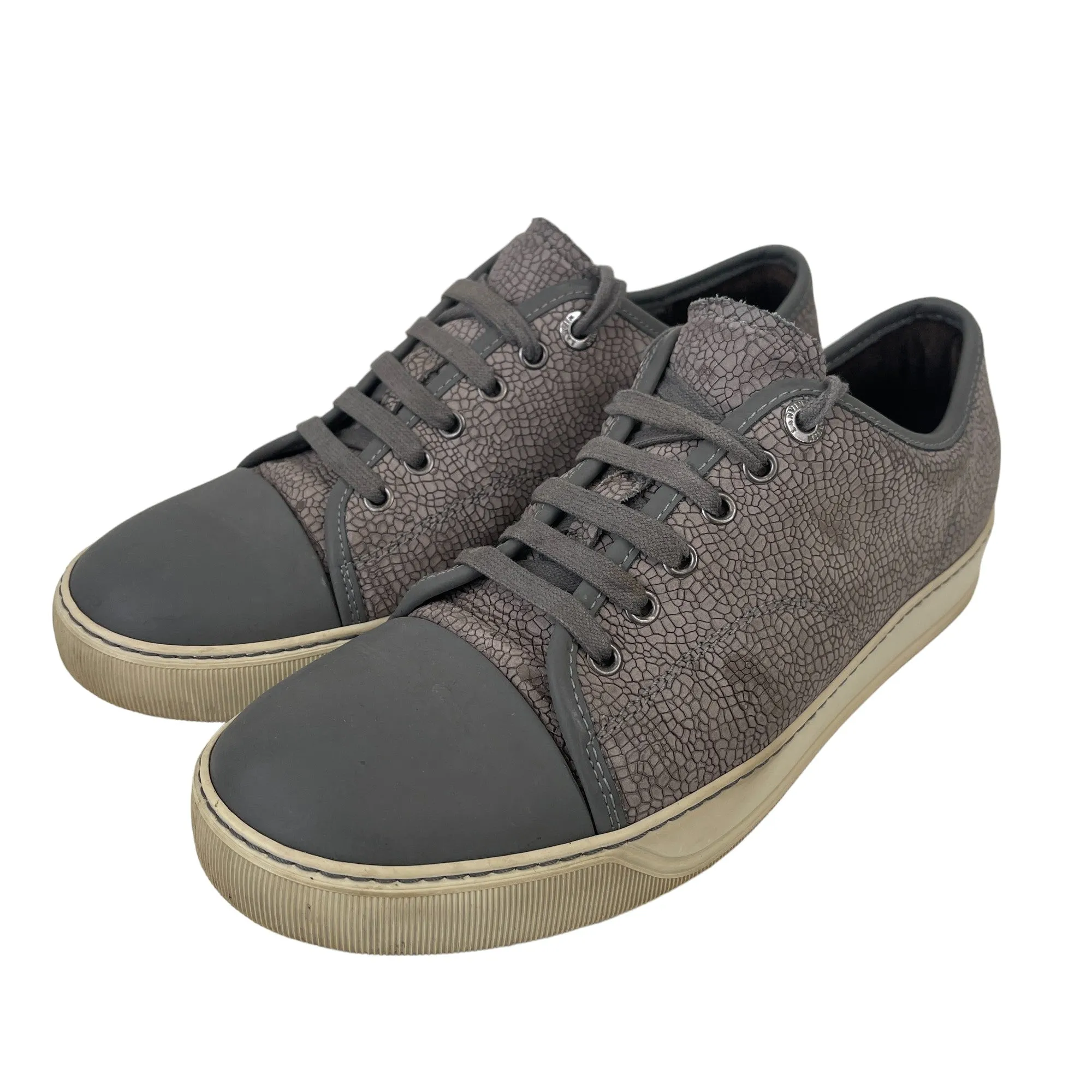 Men's Textured Low Trainers Grey Size EU 40 / UK 6