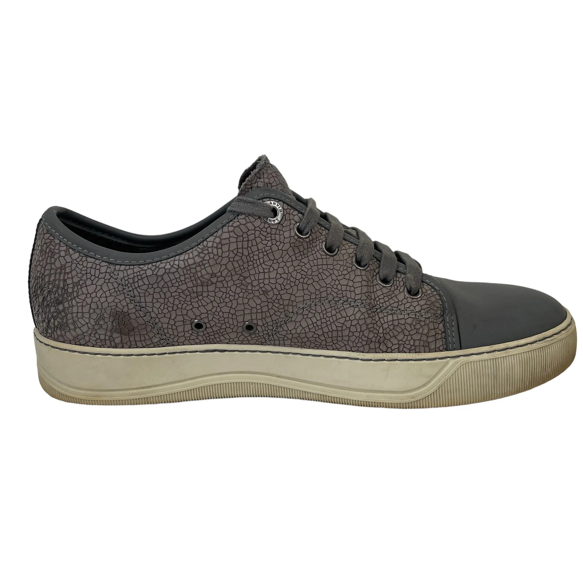 Men's Textured Low Trainers Grey Size EU 40 / UK 6