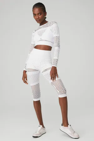 Mesh Haute Summer Long Sleeve & Mesh High-Waist Haute Summer Capri Set