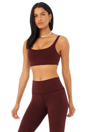 Micro Houndstooth Bra - Cranberry/Black