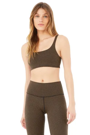 Micro Houndstooth Bra - Hot Cocoa/Black