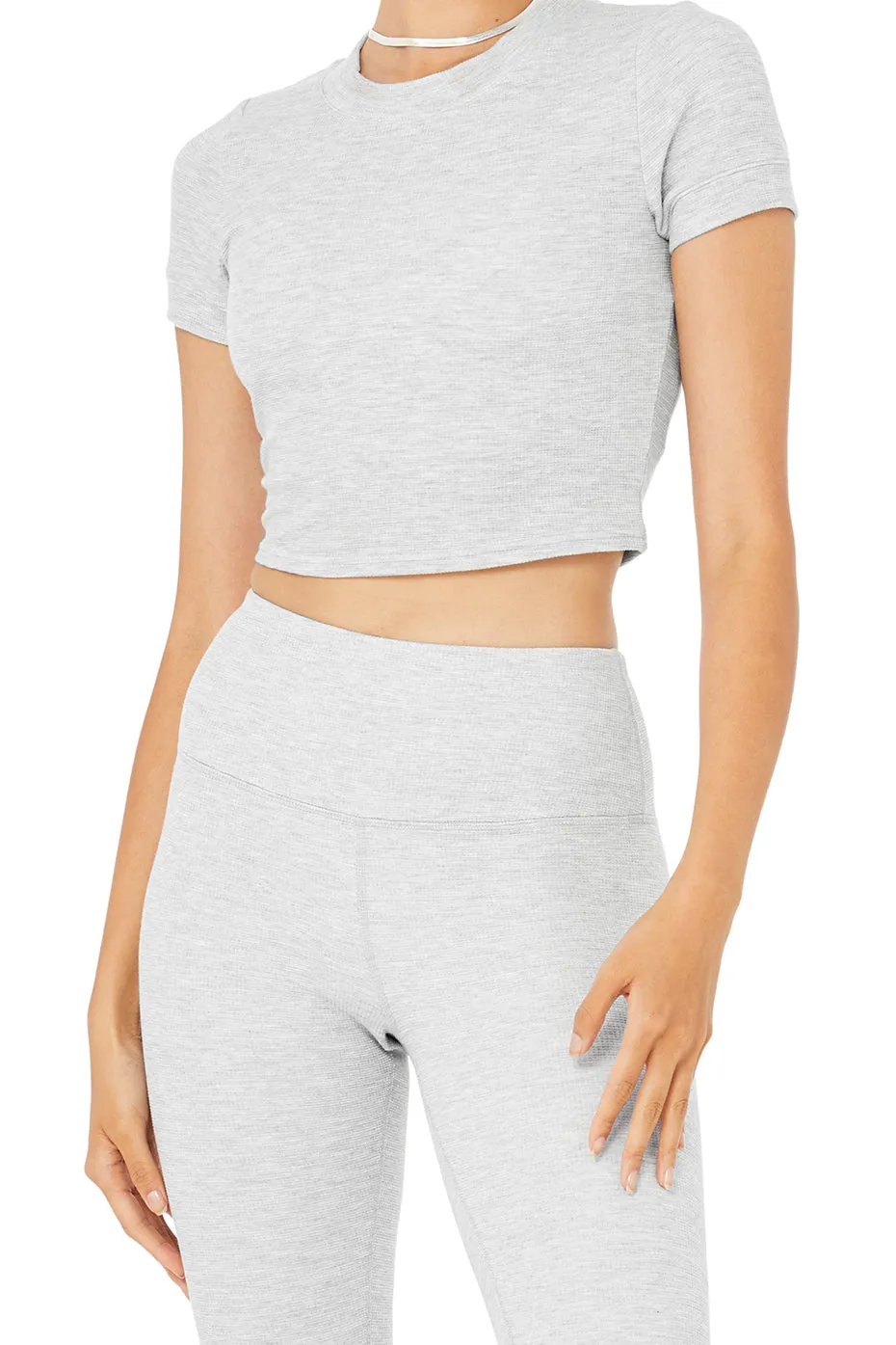 Micro Waffle Sierra Short Sleeve Top & High-Waist LowKey Legging Set