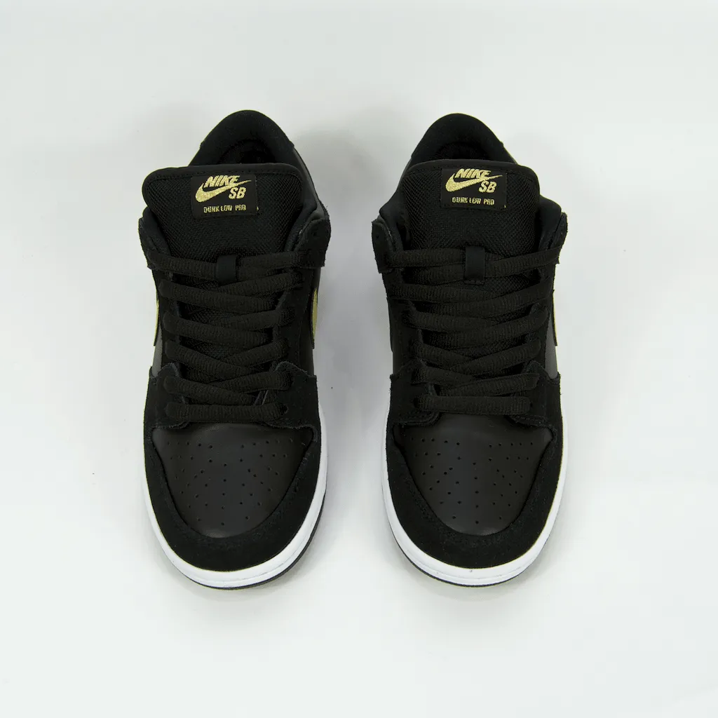 Nike SB - Dunk Low Pro Shoes - Black / Metallic Gold / White