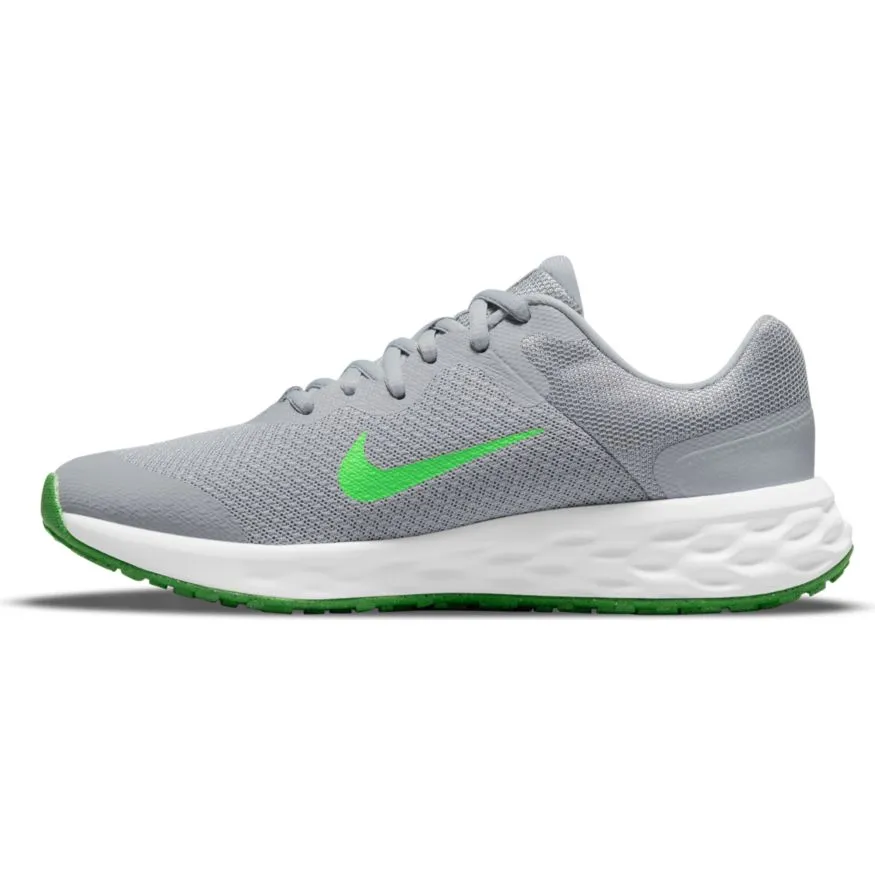 Nike Smoke Grey/Green Strike Revolution 6 Youth Sneaker