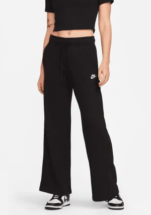 Nike Women's Mid-Rise Wide-Leg Fleece Sweatpants Black