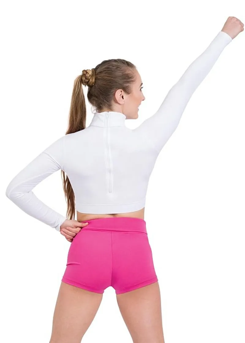 ON SALE Team Basics Youth Long Sleeve Turtleneck Crop Top