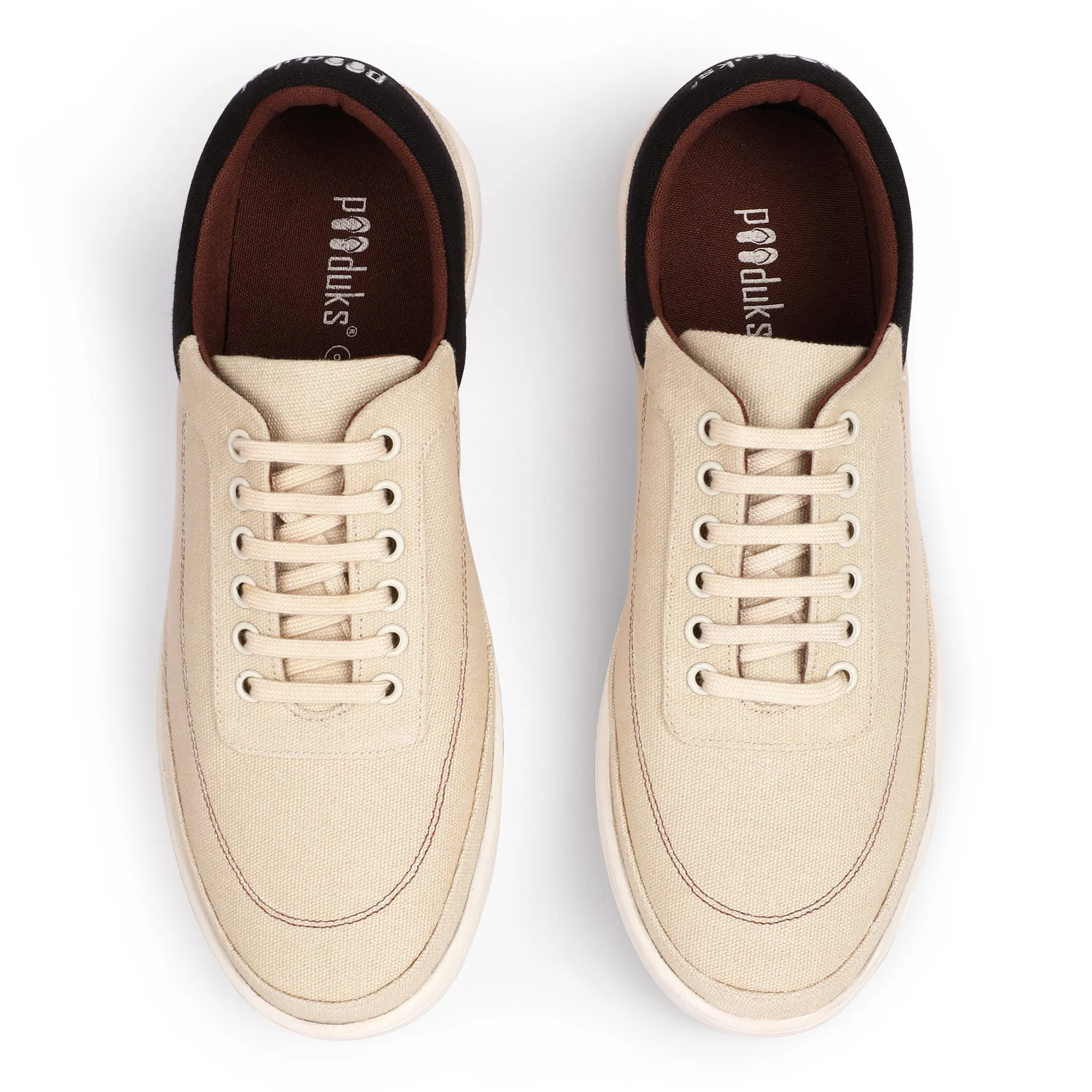 Paaduks Ske Eco-Sole Beige Sneakers for Men