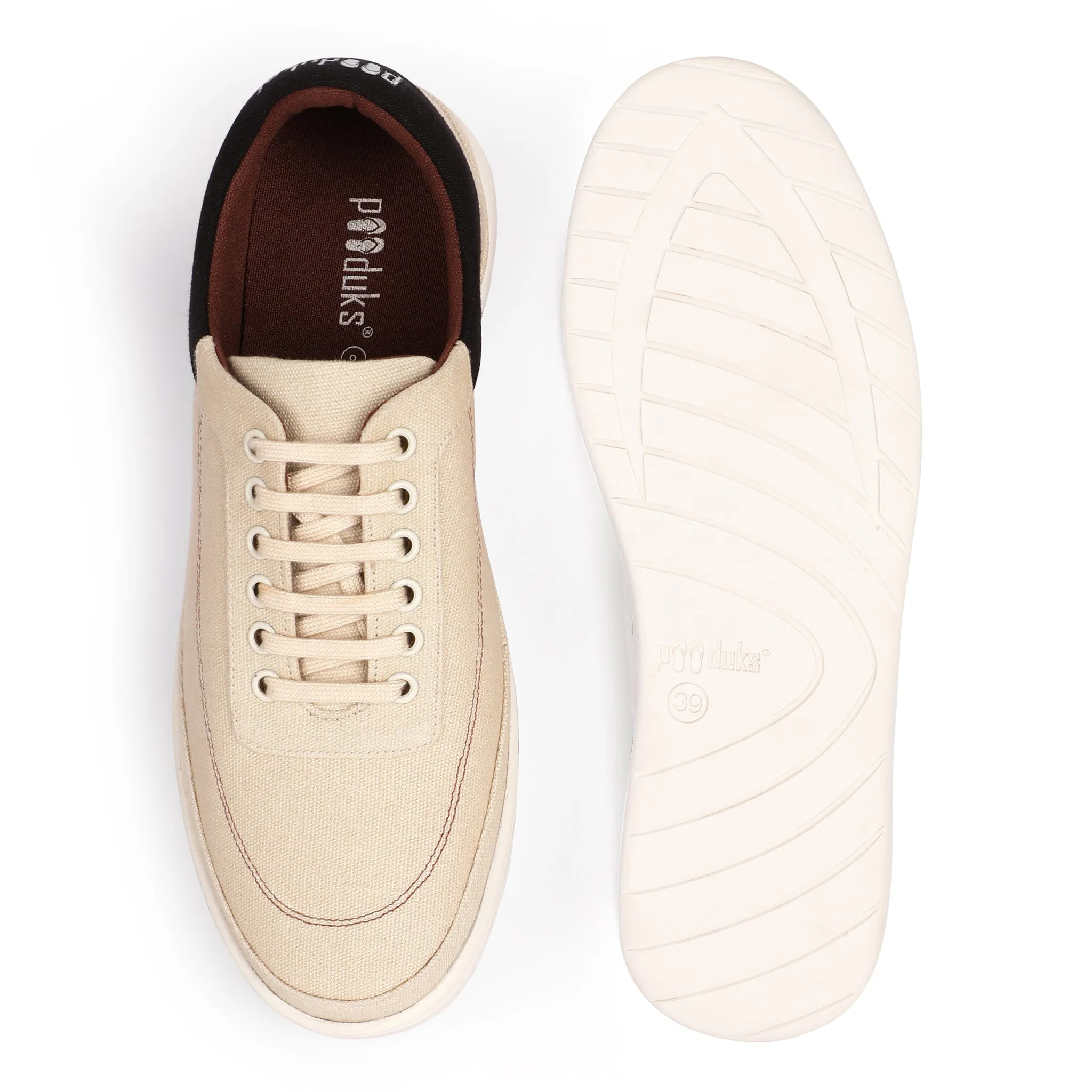 Paaduks Ske Eco-Sole Beige Sneakers for Men