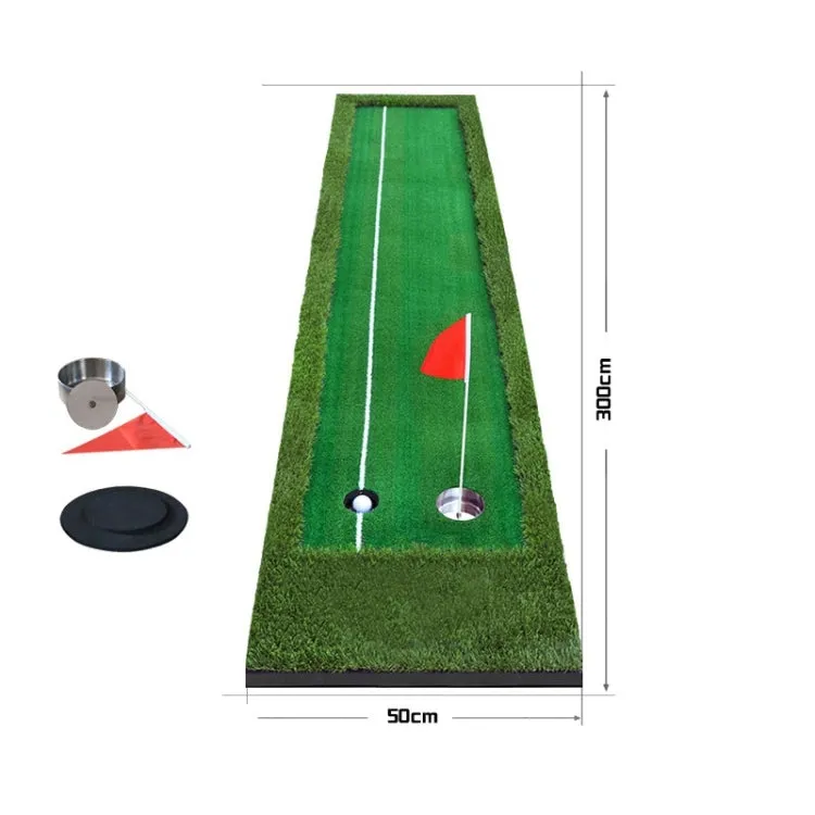 PGM Golf Double Colors Putting Mat Push Rod Trainer, Size: 50x300cm(Green)