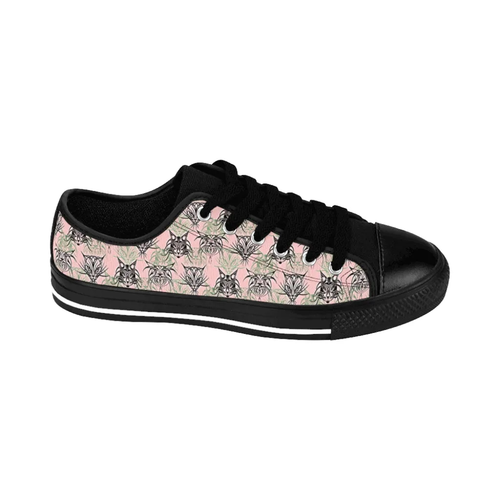 Pink Tribal Cats Women's Sneakers