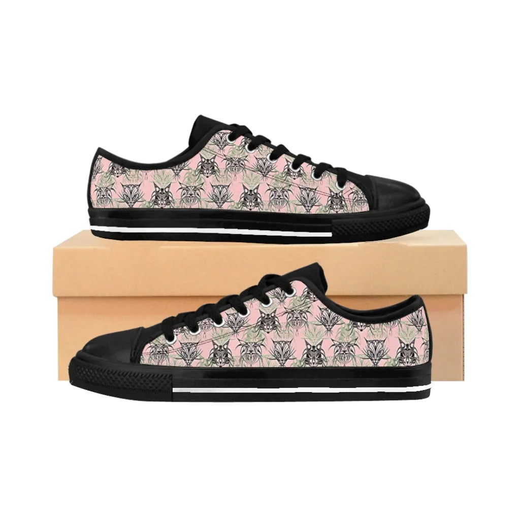 Pink Tribal Cats Women's Sneakers