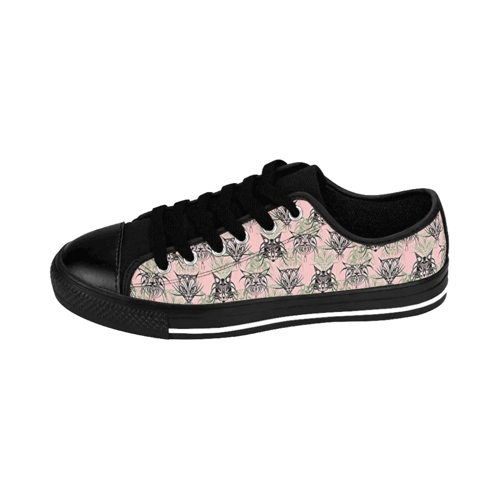 Pink Tribal Cats Women's Sneakers