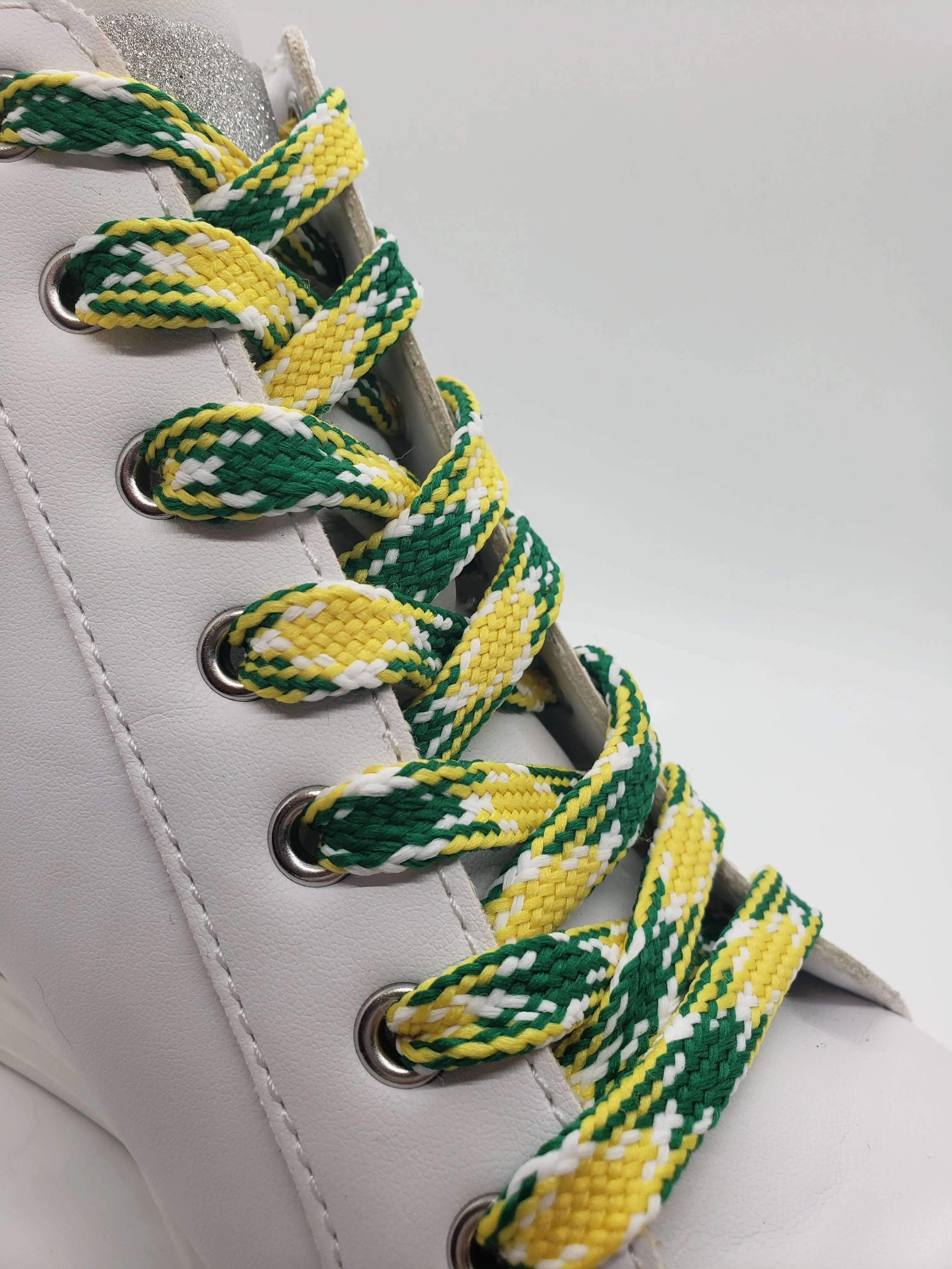 Premium Sport Laces - Gold, Green and White