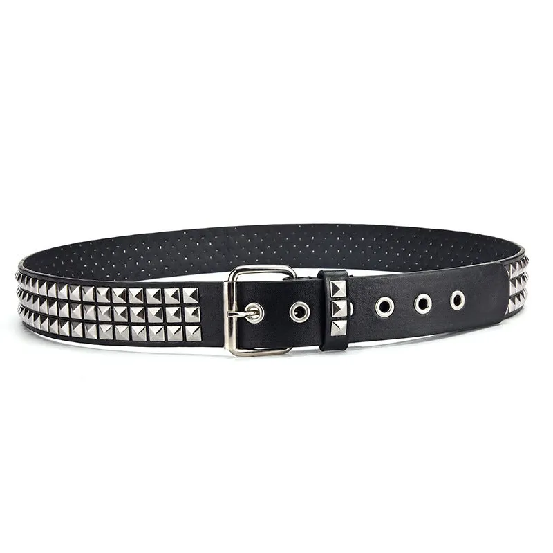 Punk Belt Pyramid Rivet Belt with Catch Beads