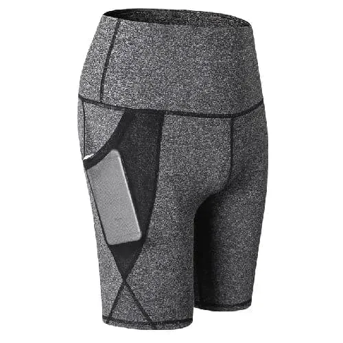 Quick Dry Yoga Shorts for Women - Stretchy & Breathable Black Pink Patchwork Design