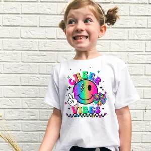 Rainbow Cheer Vibes Shirt for Girls