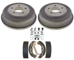 Rear Brake Drums and Shoes Kit Set Fits 10-13 Ford Transit Connect 4pc