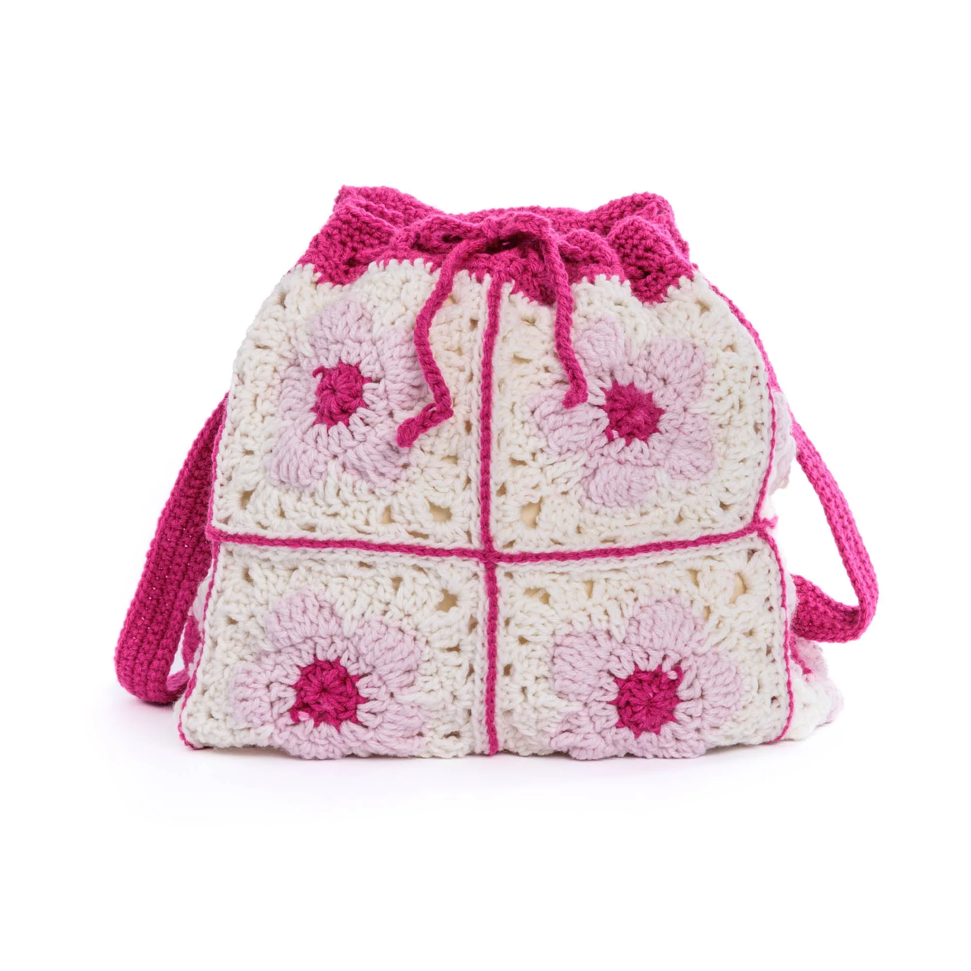 Red Heart Crochet Flower Power Backpack