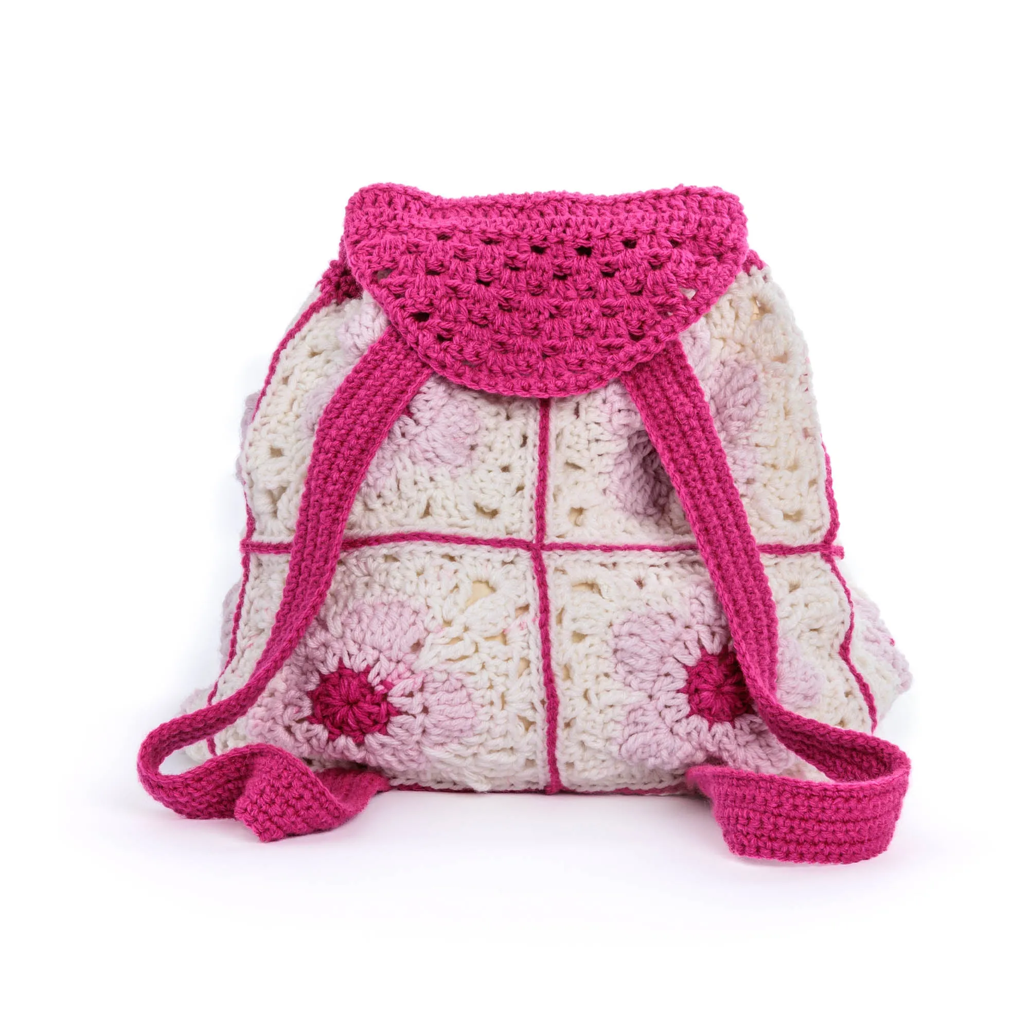 Red Heart Crochet Flower Power Backpack