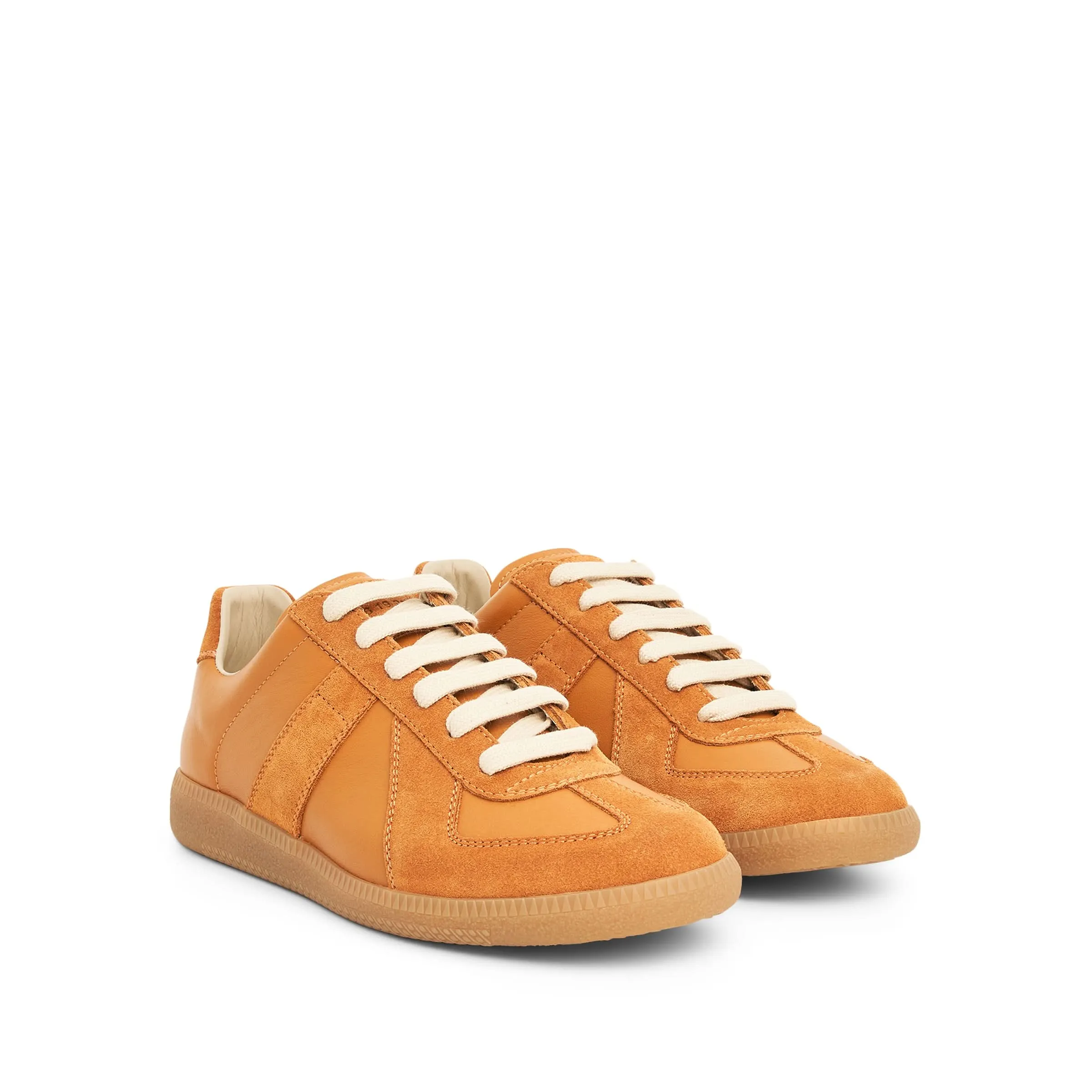 Replica Leather Sneaker in Mustard