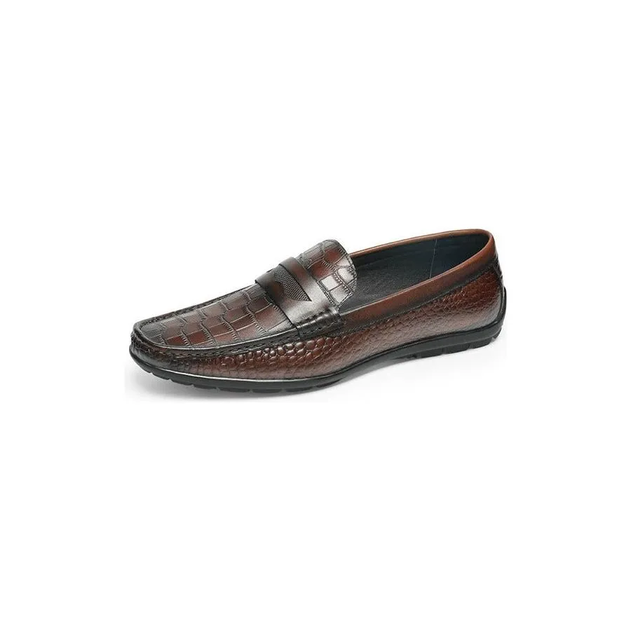 RomeLux Croc Effect Slip-On Loafer Dress Shoes