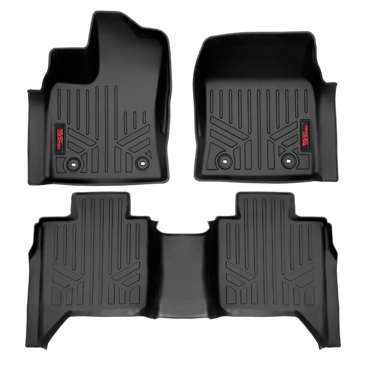 Rough Country Heavy Duty Black Floor Liners | 2022-2025 Toyota Tundra