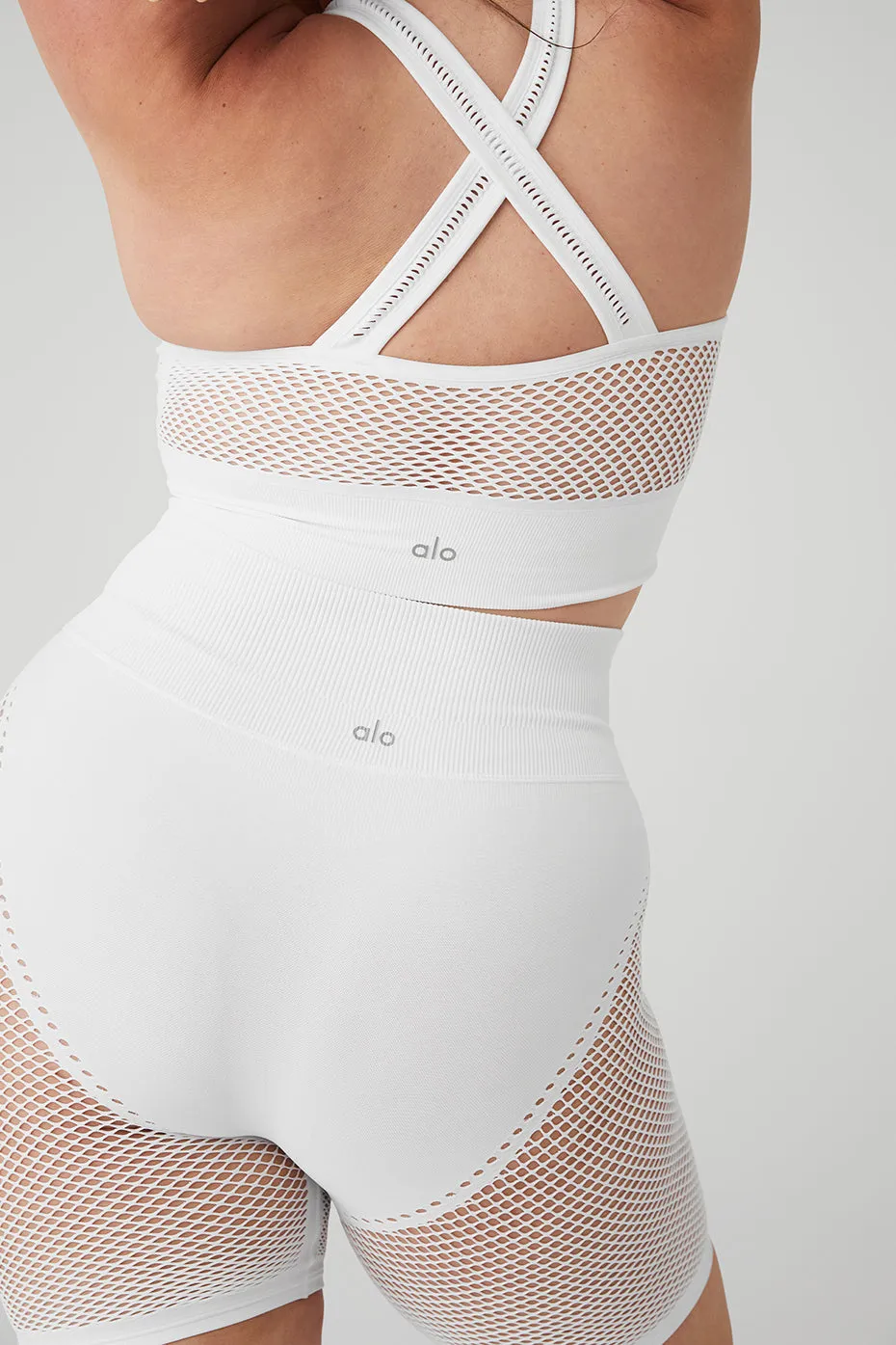 Seamless High-Waist Limitless Open Air Short - White