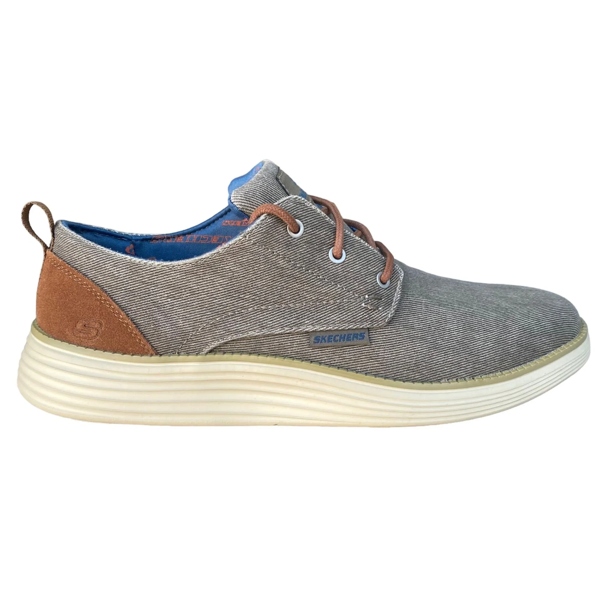 Skechers scarpa casual da uomo in canvas Status 2.0 Pexton 65910 TPE tortora