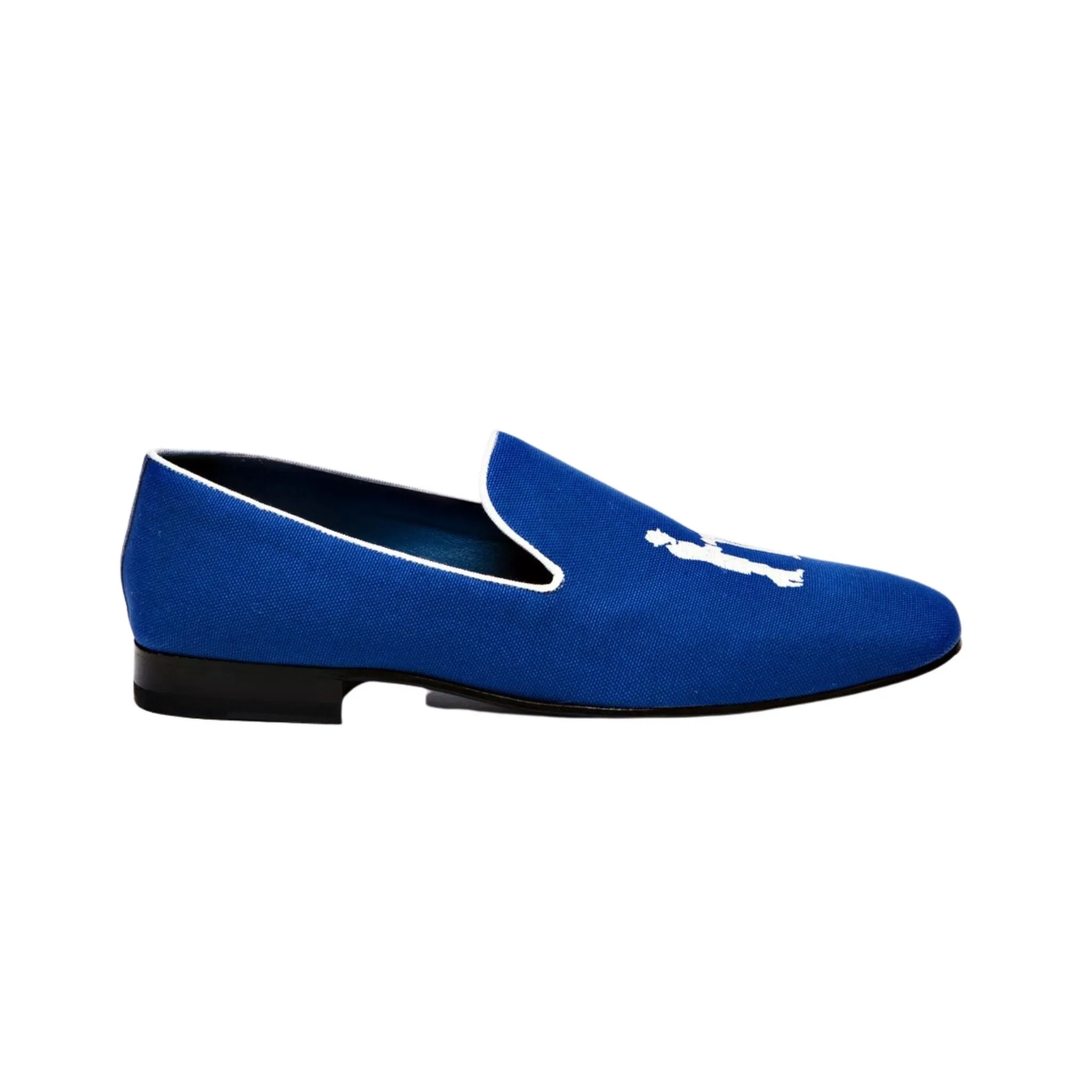 Slipper in Cobalt Blue with White Logo