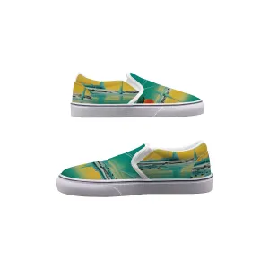 So#1 Men's Slip On Sneakers, abstract, print