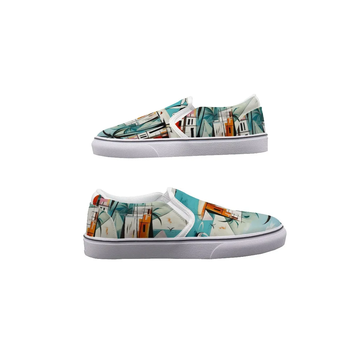 So#21 Men's Slip On Sneakers, abstract, print