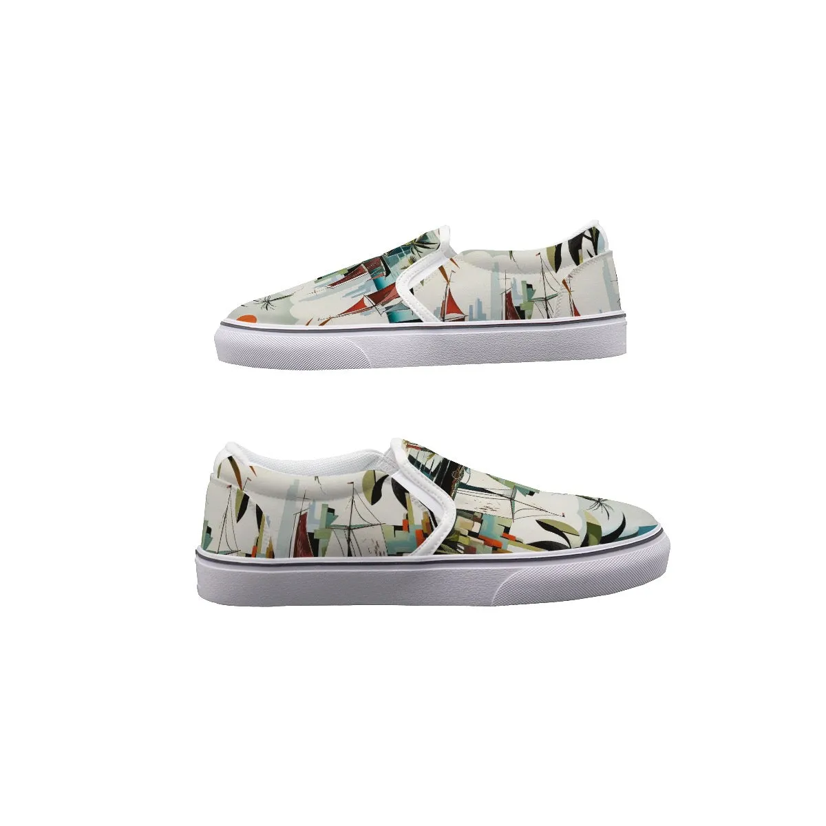 So#24 Men's Slip On Sneakers, abstract, print