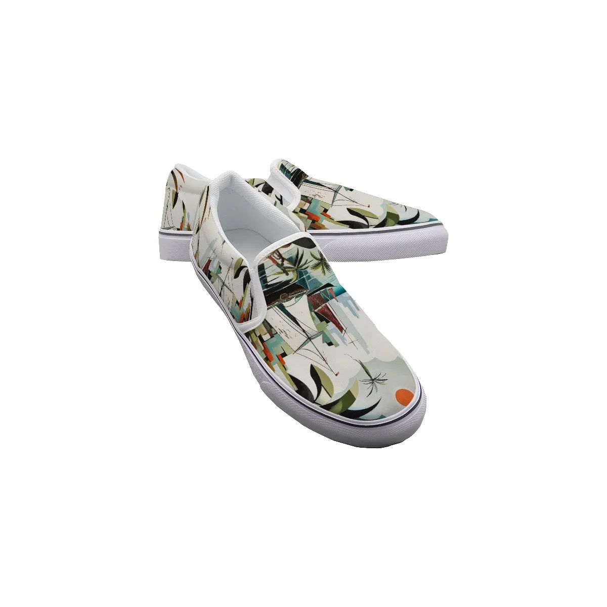 So#24 Men's Slip On Sneakers, abstract, print