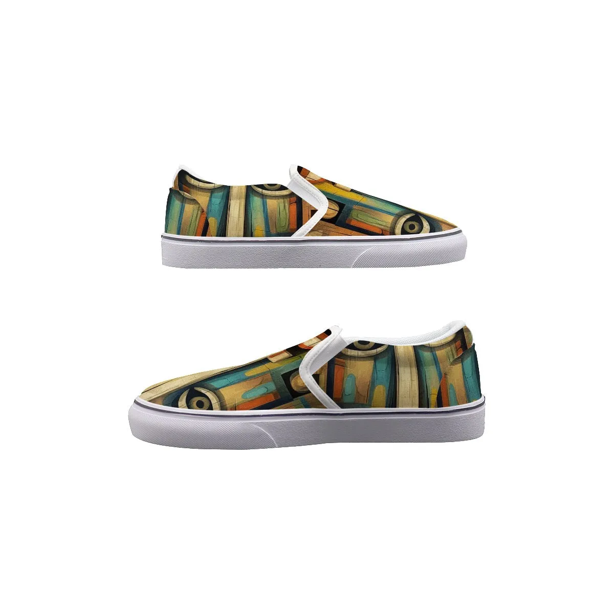 So#34 Men's Slip On Sneakers, abstract, print