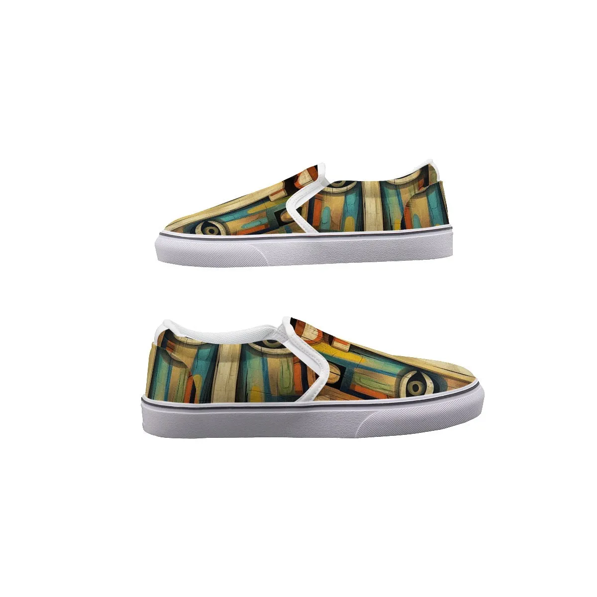 So#34 Men's Slip On Sneakers, abstract, print