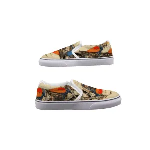 So#52 Men's Slip On Sneakers, motorcycle print