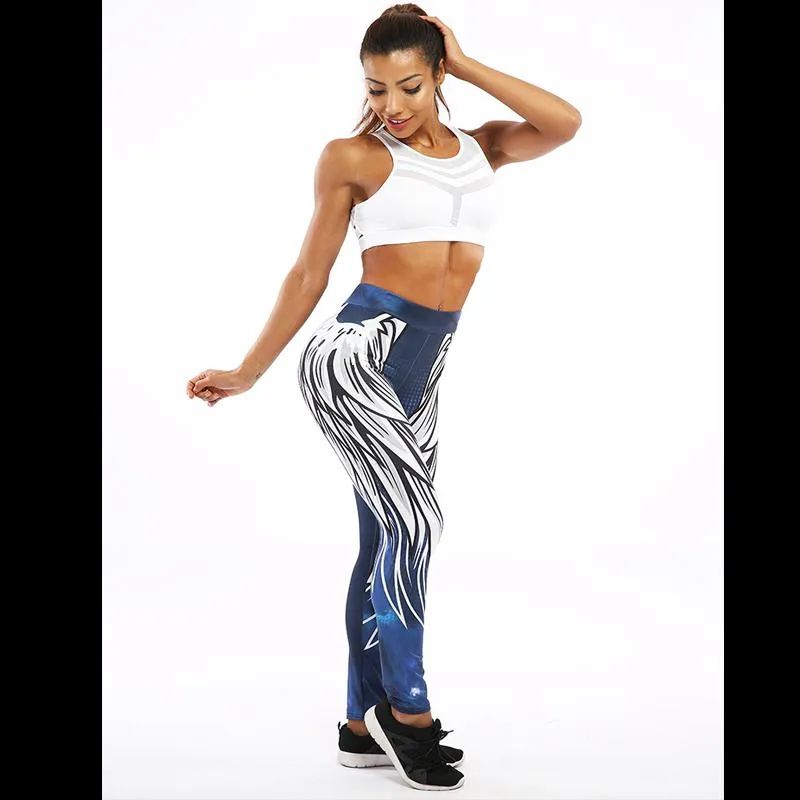 Sports Feather Elasticity Yoga Fitness Sports Leggings