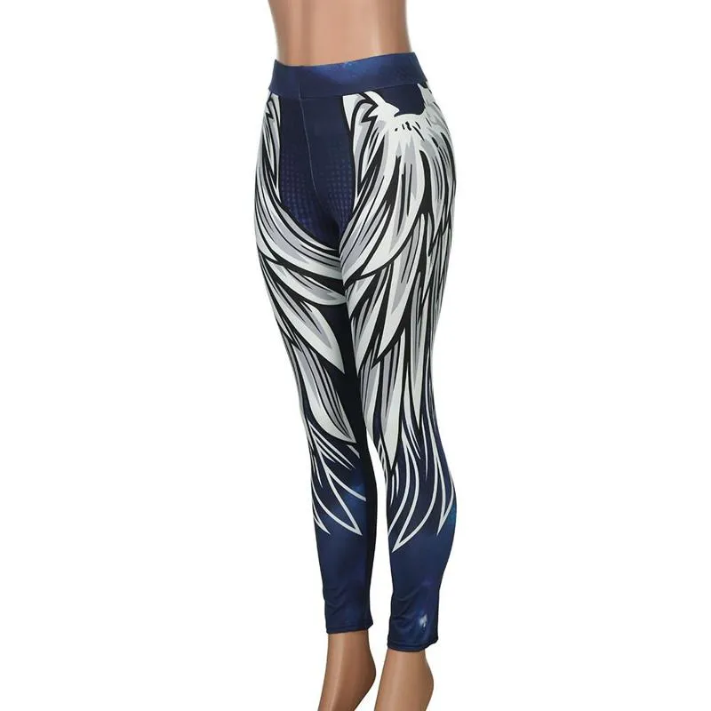 Sports Feather Elasticity Yoga Fitness Sports Leggings