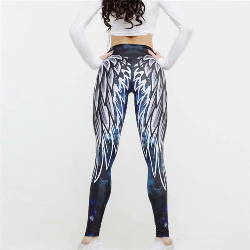 Sports Feather Elasticity Yoga Fitness Sports Leggings