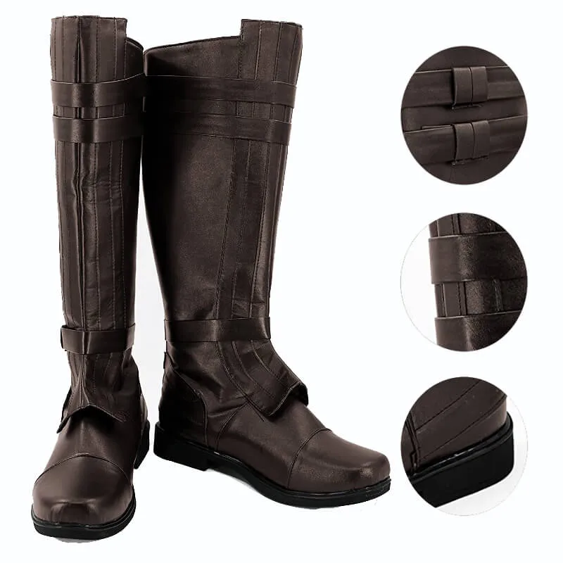 Star Wars Boots Anakin Skywalker Black Brown Shoes Halloween Boots