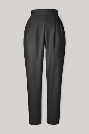 Structured Conic Wool Pants in Anthracite