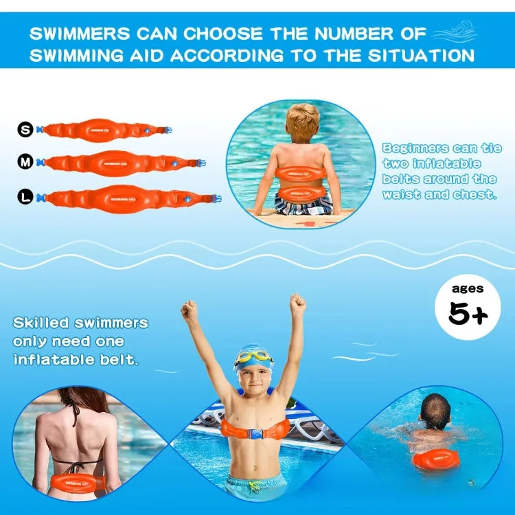 Swimming Auxiliary Belt Inflatable High Buoyancy Floaties for Swim Learning Beginners, Size: 3 In 1 Kit