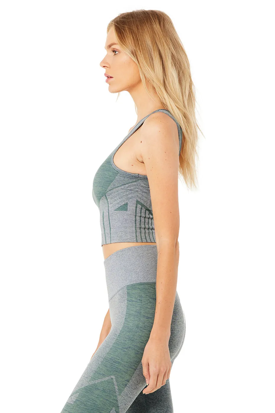 Tempo Bra Tank - Blue Haze Heather/Sprout Heather