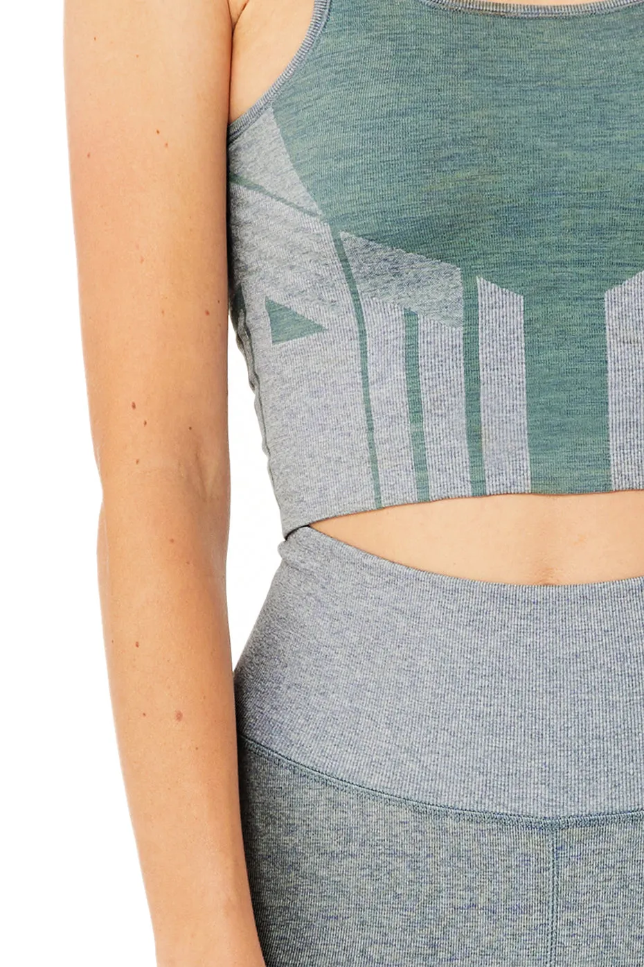 Tempo Bra Tank - Blue Haze Heather/Sprout Heather